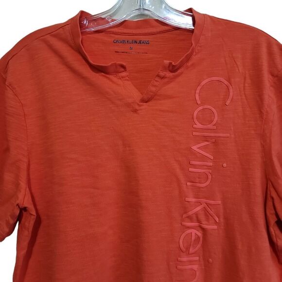 Calvin Klein Men's Orange Short-Sleeve T-shirt Sz Medium - Picture 3 of 7